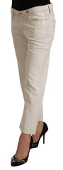 Dolce & Gabbana Off White Cotton Flared Cropped Denim Jeans - W29