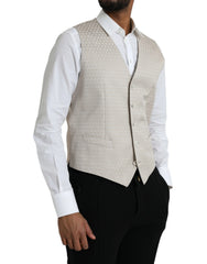 Dolce & Gabbana Off White Cotton Waistcoat Dress Formal Vest - IT48 | M - Vests