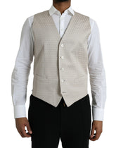 Dolce & Gabbana Off White Cotton Waistcoat Dress Formal Vest - IT48 | M - Vests