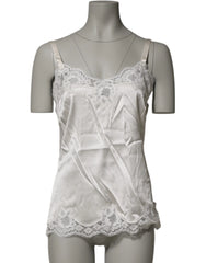 Dolce & Gabbana Off White Floral Lace Tank Lingerie Top Underwear - IT3 | M - Camisoles