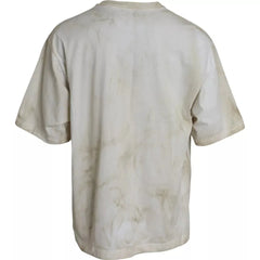 Dolce & Gabbana Off White Logo Cotton Crew Neck T-shirt - IT52 | XL - T-Shirts