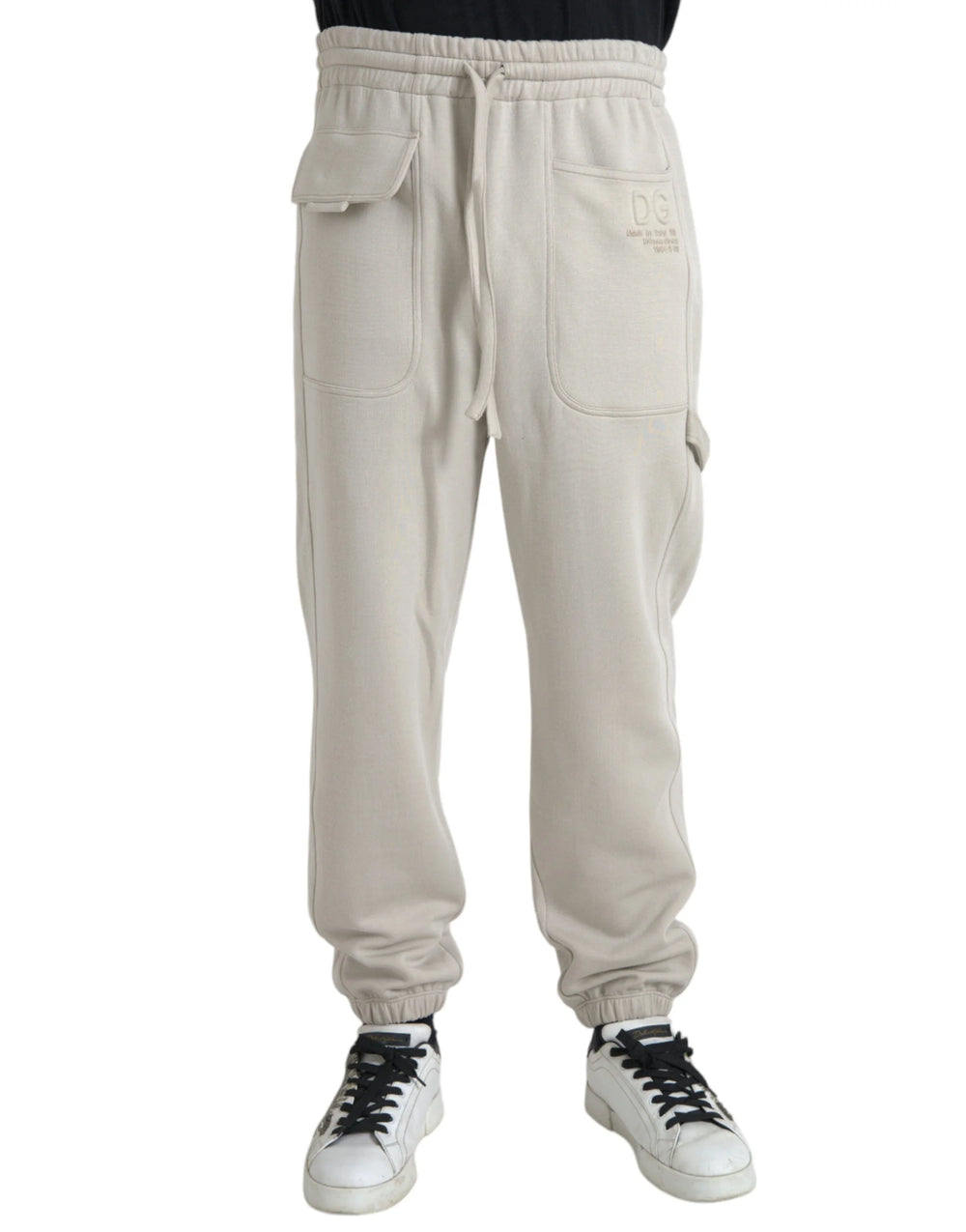 Dolce & Gabbana Off White Viscose Cargo Jogger Sweatpants Pants - IT48 | M - Joggers