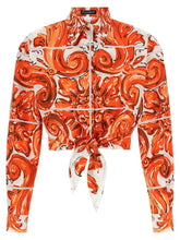 Dolce & Gabbana Orange Cotton Blouse