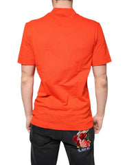 Dolce & Gabbana Orange Cotton Button Down Casual Polo Shirt - Polos