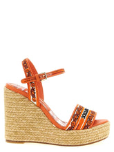 Dolce & Gabbana Orange Cotton Wedge Sandals - EU40/US10