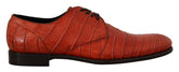 Dolce & Gabbana Orange Exotic Leather Dress Derby Shoes - Shoes