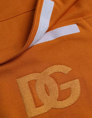Dolce & Gabbana Orange Hooded Pullover Sweatshirt Sweater - IT48 | M - Hoodies
