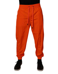 Dolce & Gabbana Orange Polyester Men Jogger Sweatpants Pants - IT48 | M - Joggers
