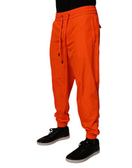 Dolce & Gabbana Orange Polyester Men Jogger Sweatpants Pants - IT48 | M - Joggers