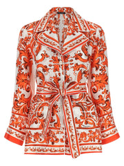 Dolce & Gabbana Orange Silk Blouse