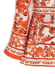 Dolce & Gabbana Orange Silk Blouse