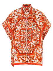 Dolce & Gabbana Orange Silk Blouse