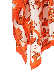 Dolce & Gabbana Orange Silk Long Dress