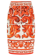 Dolce & Gabbana Orange Silk Midi Skirt - IT42