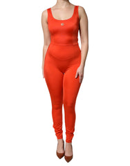 Dolce & Gabbana Orange Sleeveless Bodycon Jumpsuit Dress - IT38 | XS - One-Pieces