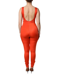 Dolce & Gabbana Orange Sleeveless Bodycon Jumpsuit Dress - IT38 | XS - One-Pieces