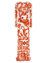 Dolce & Gabbana Orange Viscose Long Dress - IT42