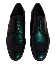 Dolce & Gabbana Peacock Patent Leather Derby Men Dress Shoes - EU44/US11 - Shoes