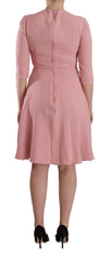 Dolce & Gabbana Pink 3/4 Sleeves Viscose Blend A-line Dress - IT44|L - Dresses