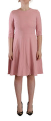 Dolce & Gabbana Pink 3/4 Sleeves Viscose Blend A-line Dress - IT44|L - Dresses