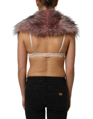 Dolce & Gabbana Pink Acrylic Faux Fur Knit Shrug Vest Top - IT40|S
