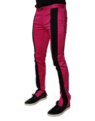 Dolce & Gabbana Pink Black Stripe Slim Fit Men Dress Pants - IT48 | M - Trousers