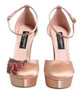Dolce & Gabbana Rosa Klackar med Ankelrem Sandaler Skor - EU42/US11.5
