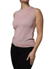 Dolce & Gabbana Pink Cashmere Knitted Sleeveless Tank Top - IT38 | XS - Tank Tops