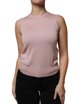 Dolce & Gabbana Pink Cashmere Knitted Sleeveless Tank Top - IT38 | XS - Tank Tops