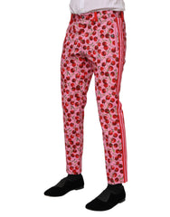 Dolce & Gabbana Pink Cherry Print Cotton Dress Pants - IT48 | M - Trousers