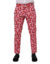 Dolce & Gabbana Pink Cherry Print Cotton Dress Pants - IT48 | M - Trousers