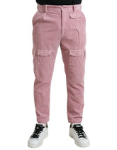 Dolce & Gabbana Pink Corduroy Cotton Stretch Skinny Cargo Jeans - IT48 | M - Jeans
