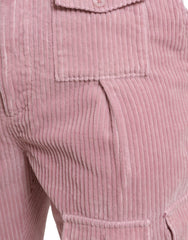 Dolce & Gabbana Pink Corduroy Cotton Stretch Skinny Cargo Jeans - IT48 | M - Jeans
