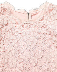 Dolce & Gabbana Pink Cotton Floral Lace Sleeveless Mini Dress - IT40|S