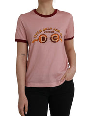 Dolce & Gabbana Pink Cotton Short Sleeves Crew Neck T-shirt - IT36 | XS - T-Shirts