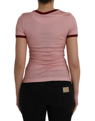 Dolce & Gabbana Pink Cotton Short Sleeves Crew Neck T-shirt - IT36 | XS - T-Shirts