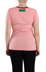 Dolce & Gabbana Pink Cotton Short Sleeves Crewneck T-shirt Top - IT38|XS - T-Shirts