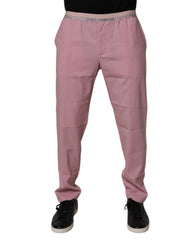 Dolce & Gabbana Pink Cotton Stretch Chino Pants - IT48 | M - Chinos