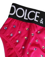 Dolce & Gabbana Rosa Kristall Hohe Taille Slip Unterwäsche - IT2 | S