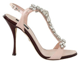 Dolce & Gabbana Pink Crystals Heels Keira Sandals - Sandals
