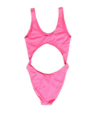 Traje de baño de una pieza rosa con abertura y pierna alta Dolce & Gabbana - IT2 | S