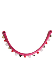 Dolce & Gabbana Pink Embellished Leather Bag Handle Women Shoulder Strap - Handbag & Wallet Accessories