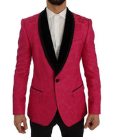 Dolce & Gabbana Pink Floral Brocade Slim Blazer Jacket - IT44 | XS - Sport Jackets