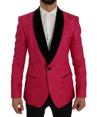 Dolce & Gabbana Pink Floral Brocade Slim Blazer Jacket - IT44 | XS - Sport Jackets