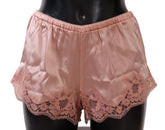 Dolce & Gabbana Pink Floral Lace Lingerie Underwear - Boyshorts