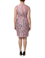 Dolce & Gabbana Pink Floral Lace Sleeveless Sheath Dress - Dresses