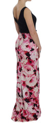 Dolce & Gabbana Pink Floral Print Long Maxi Sheath Dress - IT42|M - Dresses