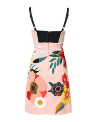 Dolce & Gabbana Pink Floral Print Spaghetti Strap Mini Dress - IT40|S - Dresses