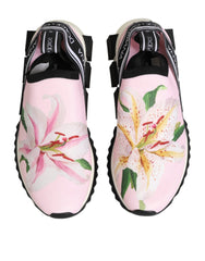 Dolce & Gabbana Pink Floral Sorrento Low Top Sneakers Shoes - EU37/US6.5 - Sneakers