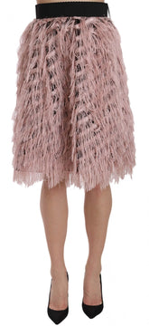 Dolce & Gabbana Pink Gold Fringe Metallic Pencil A-line Skirt - IT42|M - Skirts